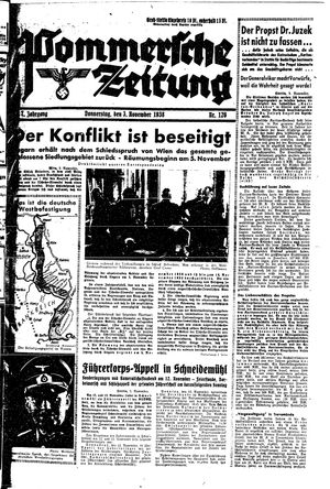 Pommersche Zeitung vom 03.11.1938