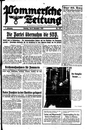 Pommersche Zeitung on Nov 6, 1938