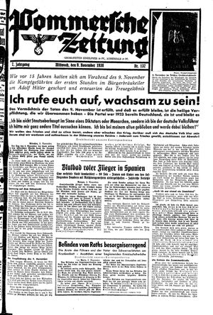 Pommersche Zeitung vom 09.11.1938