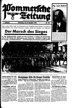 Pommersche Zeitung vom 10.11.1938