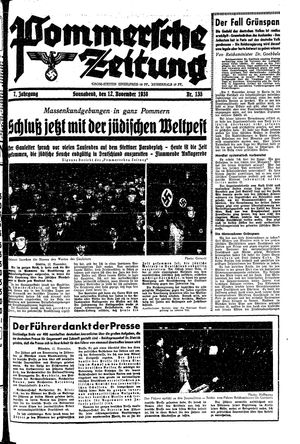 Pommersche Zeitung vom 12.11.1938