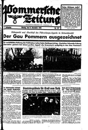 Pommersche Zeitung vom 14.11.1938
