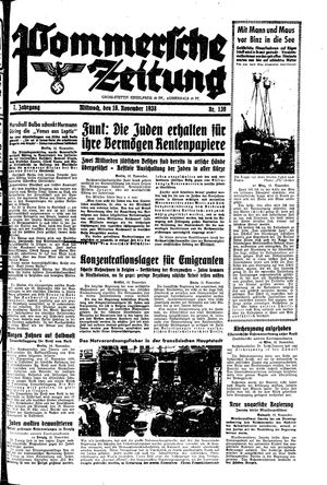 Pommersche Zeitung vom 16.11.1938