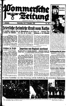 Pommersche Zeitung vom 17.11.1938