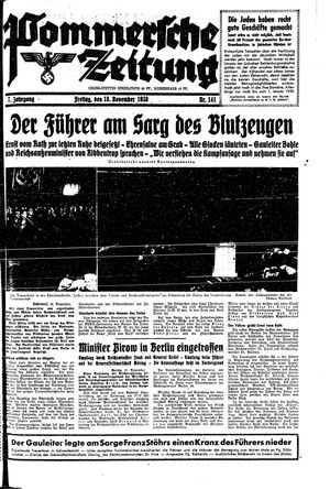 Pommersche Zeitung vom 18.11.1938
