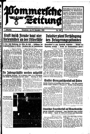 Pommersche Zeitung vom 26.11.1938