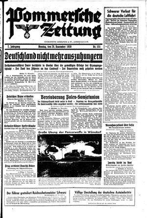 Pommersche Zeitung vom 28.11.1938