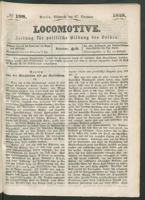 Locomotive vom 27.12.1848