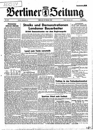 Berliner Zeitung Online-Archiv vom 10.10.1945