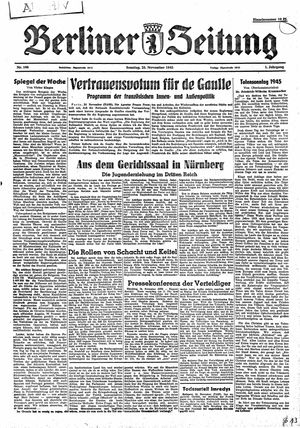 Berliner Zeitung Online-Archiv on Nov 25, 1945