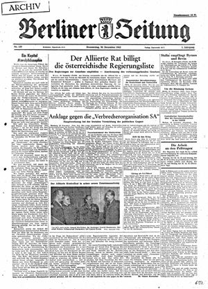 Berliner Zeitung Online-Archiv vom 20.12.1945