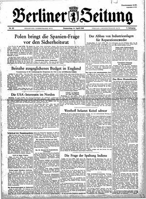 Berliner Zeitung Online-Archiv vom 11.04.1946