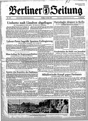 Berliner Zeitung Online-Archiv vom 14.06.1946