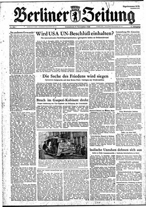 Berliner Zeitung Online-Archiv vom 09.11.1946