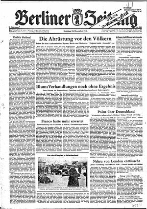 Berliner Zeitung Online-Archiv vom 15.12.1946