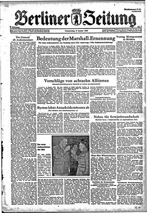 Berliner Zeitung Online-Archiv vom 09.01.1947