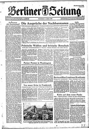 Berliner Zeitung Online-Archiv vom 11.01.1947