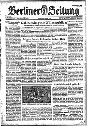 Berliner Zeitung Online-Archiv on Jan 22, 1947