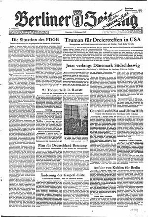 Berliner Zeitung Online-Archiv vom 02.02.1947