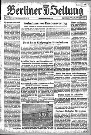 Berliner Zeitung Online-Archiv vom 06.02.1947