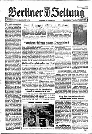 Berliner Zeitung Online-Archiv vom 13.02.1947