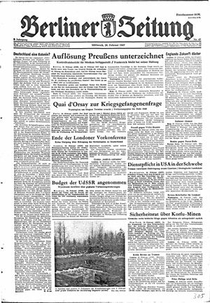 Berliner Zeitung Online-Archiv vom 26.02.1947