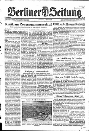 Berliner Zeitung Online-Archiv vom 01.03.1947