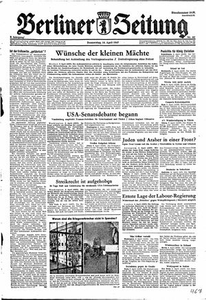 Berliner Zeitung Online-Archiv vom 10.04.1947