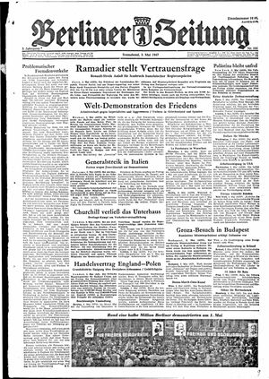 Berliner Zeitung Online-Archiv vom 03.05.1947