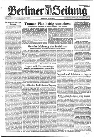 Berliner Zeitung Online-Archiv vom 08.05.1947