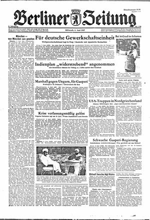 Berliner Zeitung Online-Archiv vom 04.06.1947