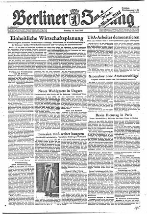 Berliner Zeitung Online-Archiv vom 15.06.1947