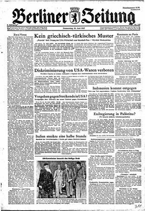 Berliner Zeitung Online-Archiv vom 26.06.1947