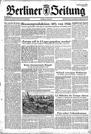 Berliner Zeitung Online-Archiv vom 18.07.1947