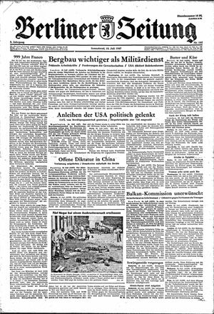 Berliner Zeitung Online-Archiv vom 19.07.1947