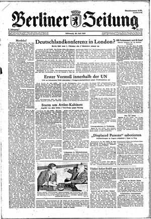 Berliner Zeitung Online-Archiv vom 30.07.1947