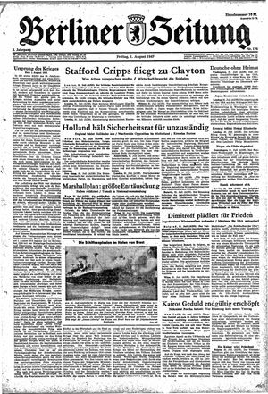 Berliner Zeitung Online-Archiv vom 01.08.1947