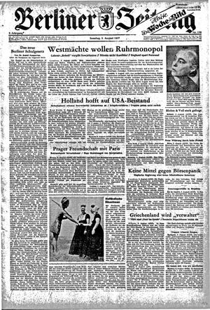 Berliner Zeitung Online-Archiv vom 03.08.1947