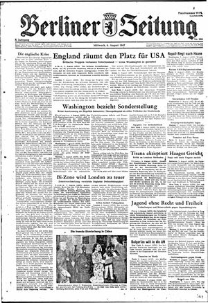 Berliner Zeitung Online-Archiv vom 06.08.1947