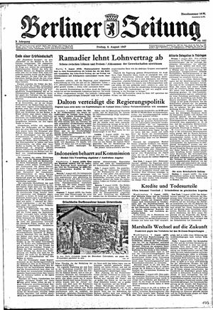 Berliner Zeitung Online-Archiv vom 08.08.1947