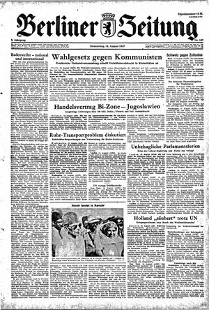 Berliner Zeitung Online-Archiv vom 14.08.1947
