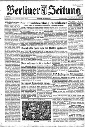 Berliner Zeitung Online-Archiv vom 20.08.1947