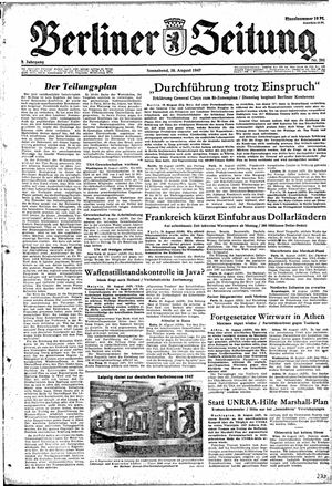 Berliner Zeitung Online-Archiv vom 30.08.1947