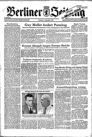 Berliner Zeitung Online-Archiv vom 07.09.1947