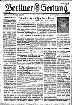 Berliner Zeitung Online-Archiv vom 11.09.1947