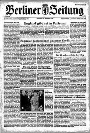 Berliner Zeitung Online-Archiv vom 27.09.1947