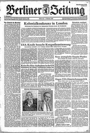 Berliner Zeitung Online-Archiv vom 01.10.1947