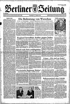 Berliner Zeitung Online-Archiv vom 11.10.1947