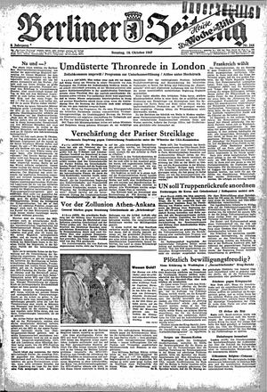Berliner Zeitung Online-Archiv on Oct 19, 1947