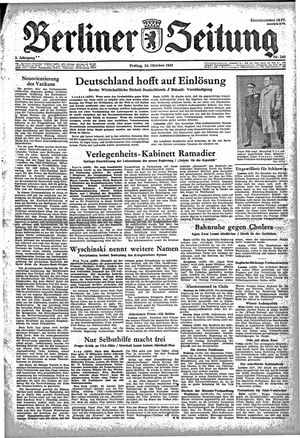 Berliner Zeitung Online-Archiv on Oct 24, 1947